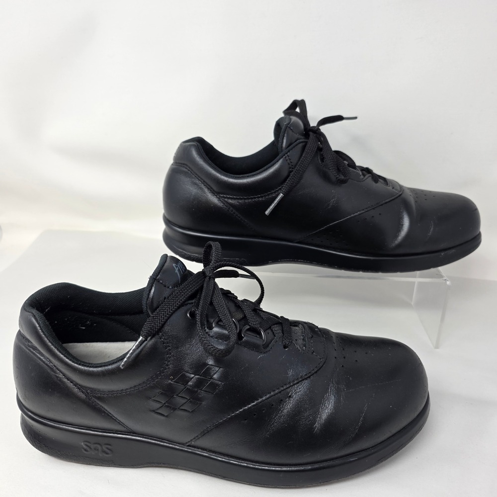 SAS Free Time Walking Shoes Womens 9 M Black Leather Comfort Lace Up Made in USA